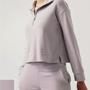 Athleta Seasoft 1/4 Zip Sweatshirt-Tinsel Purple-size Medium